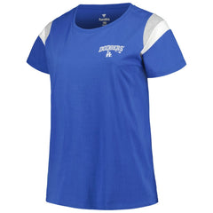 Los Angeles Dodgers Profile Women's Plus Size Scoop Neck T-Shirt - Royal - MLB Lifestyle