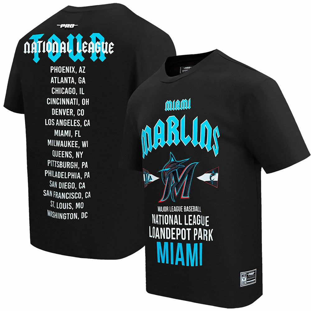 Miami Marlins Pro Standard Oversized City Tour T-Shirt - Black - MLB Lifestyle
