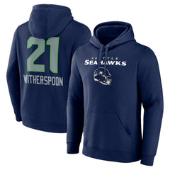 Devon Witherspoon Seattle Seahawks Team Wordmark Player Name & Number Pullover Hoodie College Navy
