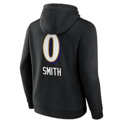 Roquan Smith Baltimore Ravens Team Wordmark Player Name & Number Pullover Hoodie Black