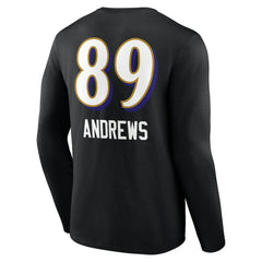 Mark Andrews Baltimore Ravens Team Wordmark Player Name & Number Long Sleeve T-Shirt Black