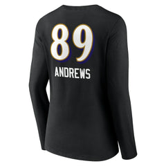 Mark Andrews Baltimore Ravens Women's Team Wordmark Player Name & Number Long Sleeve V-Neck T-Shirt Black