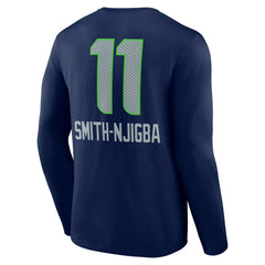 Jaxon Smith-Njigba Seattle Seahawks Team Wordmark Player Name & Number Long Sleeve T-Shirt College Navy
