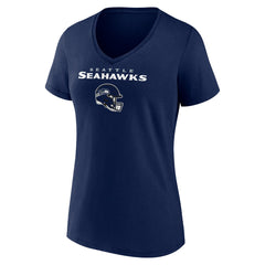 Jaxon Smith-Njigba Seattle Seahawks Women's Team Wordmark Player Name & Number V-Neck T-Shirt College Navy