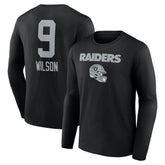 Tyree Wilson Las Vegas Raiders Team Wordmark Player Name & Number Long Sleeve T-Shirt Black