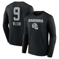 Tyree Wilson Las Vegas Raiders Team Wordmark Player Name & Number Long Sleeve T-Shirt Black