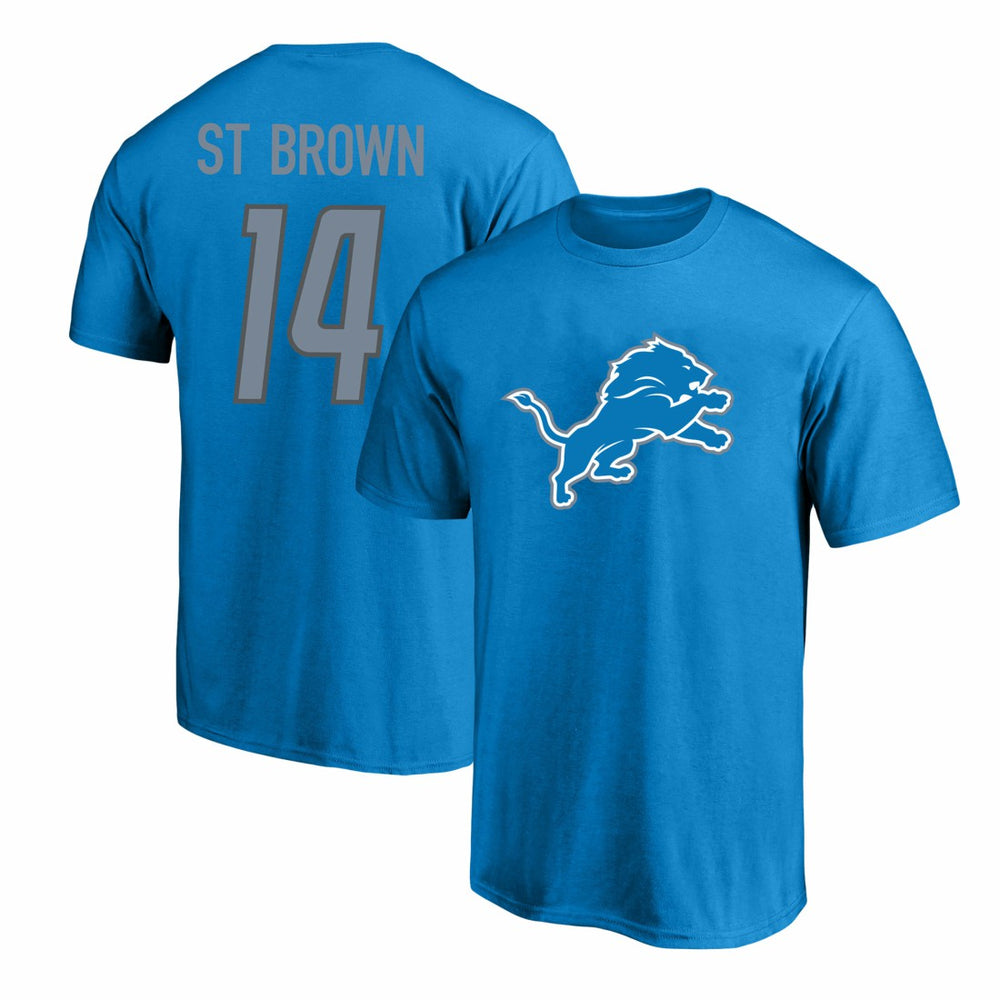 Fanatics Amon-Ra St. Brown Detroit Lions Big & Tall Player Name & Number T-Shirt Blue