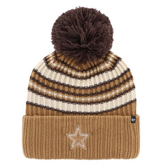 47 brand Dallas Cowboys '47 Women's Espresso Cuffed Knit Hat with Pom Brown