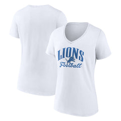Detroit Lions Women's Victory Script V-Neck T-Shirt White