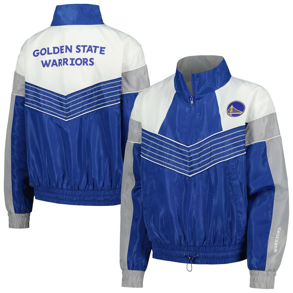 Golden State Warriors The Wild Collective Women's Courtside Half-Zip Track Jacket Royal