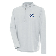 Tampa Bay Lightning Antigua Tidy Quarter-Zip Pullover Hoodie - Heather Gray - NHL 200939401