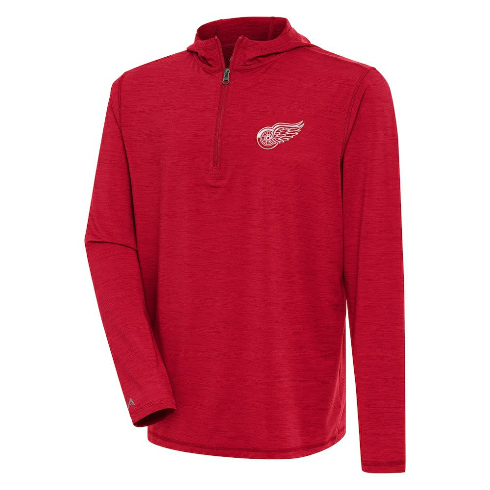 Detroit Red Wings Antigua Tidy Quarter-Zip Pullover Hoodie - Heather Red - NHL 200939412
