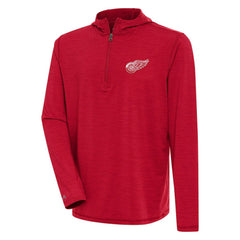 Detroit Red Wings Antigua Tidy Quarter-Zip Pullover Hoodie - Heather Red - NHL 200939412