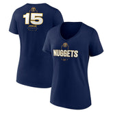 Nikola Jokic Denver Nuggets Women's Behind The Back Name & Number V-Neck T-Shirt Navy