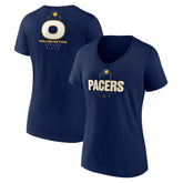 Tyrese Haliburton Indiana Pacers Women's Behind The Back Name & Number V-Neck T-Shirt Navy