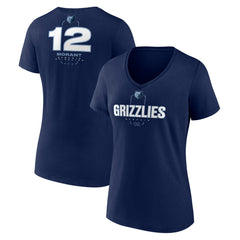 Ja Morant Memphis Grizzlies Women's Behind The Back Name & Number V-Neck T-Shirt Navy