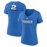 Shai Gilgeous-Alexander Oklahoma City Thunder Women's Behind The Back Name & Number V-Neck T-Shirt Blue
