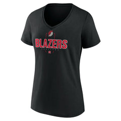 Deandre Ayton Portland Trail Blazers Women's Behind The Back Name & Number V-Neck T-Shirt Black