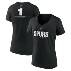 Victor Wembanyama San Antonio Spurs Women's Behind The Back Name & Number V-Neck T-Shirt Black