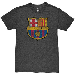 Barcelona 1863FC Color Crest Twisted Tri-Blend Slub T-Shirt Heather Black