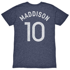 James Maddison Tottenham Hotspur 1863FC Player Name & Number Twisted Tri-Blend Slub T-Shirt Heather Navy