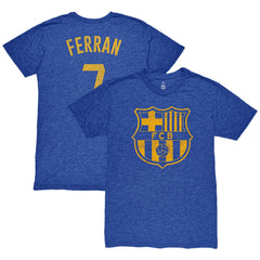 Ferran Torres Barcelona 1863FC Player Name & Number Twisted Tri-Blend Slub T-Shirt Heather Royal
