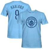 Erling Haaland Manchester City 1863FC Player Name & Number Twisted Tri-Blend Slub T-Shirt Sky Blue