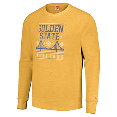 Golden State Warriors Homage Unisex Holiday Tri-Blend Raglan Pullover Sweatshirt Gold