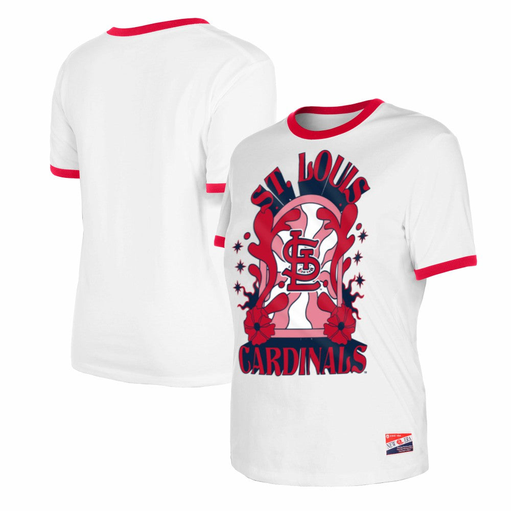 St. Louis Cardinals New Era Women's Oversized Ringer T-Shirt - White - New Era Sale