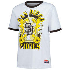 San Diego Padres New Era Women's Oversized Ringer T-Shirt - White - New Era Sale
