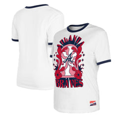 Atlanta Braves New Era Women's Oversized Ringer T-Shirt - White - New Era Discount