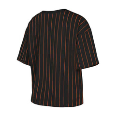 San Francisco Giants New Era Women's Boxy Pinstripe T-Shirt - Black - New Era Sale