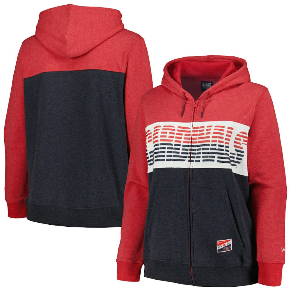 St. Louis Cardinals New Era Women's Plus Size Color Block Full-Zip Hoodie - Red - New Era Sale