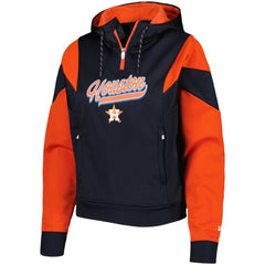 Houston Astros New Era Women's Color Block Fleece Quarter-Zip Hoodie - Navy - New Era Sale