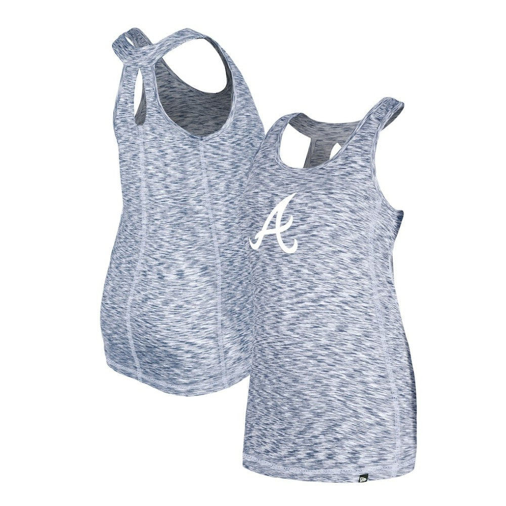 Atlanta Braves New Era Women's Space Dye Keyhole Back Tank Top - Navy - New Era Discount