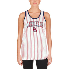 St. Louis Cardinals New Era Women's Sequin Pinstripe Racerback Tank Top - White - New Era Sale