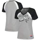 Chicago White Sox New Era Women's Heathered Raglan V-Neck T-Shirt - Gray - New Era Discount