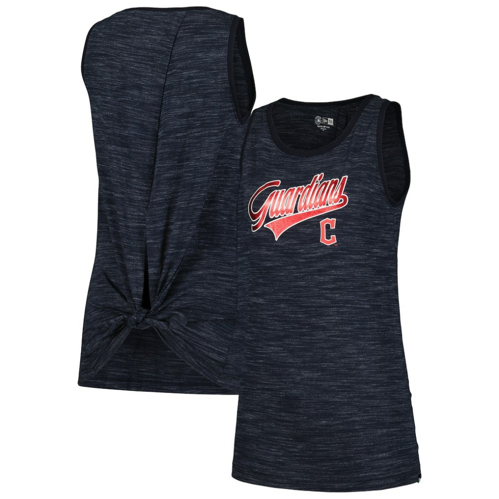 Cleveland Guardians New Era Women's Space-Dye Active Tank Top - Navy - New Era Lifestyle