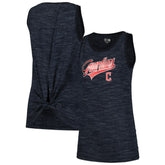 Cleveland Guardians New Era Women's Space-Dye Active Tank Top - Navy - New Era Lifestyle