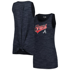 Atlanta Braves New Era Women's Space-Dye Active Tank Top - Navy - New Era Online