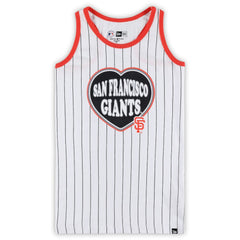 San Francisco Giants New Era Girls Youth Pinstripe Tank Top - White - New Era Lifestyle