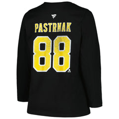 Boston Bruins Profile Women's Plus Size Distressed Printed Name & Number Long Sleeve T-Shirt - Black - NHL 200960822