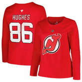 New Jersey Devils Profile Women's Plus Size Distressed Printed Name & Number Long Sleeve T-Shirt - Red - NHL 200960831