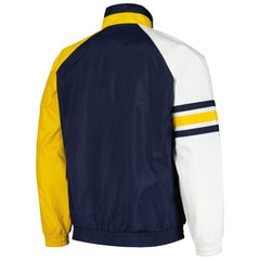 Milwaukee Brewers Starter Elite Raglan Half-Zip Jacket - Navy/Gold - MLB Sale