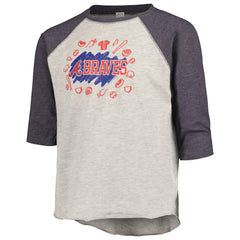 Atlanta Braves Soft as a Grape Youth Raglan 3/4 Sleeve T-Shirt - Heather Gray - MLB Discount