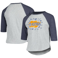 Houston Astros Soft as a Grape Youth Raglan 3/4 Sleeve T-Shirt - Heather Gray - MLB on Sale