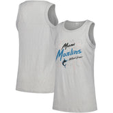 Miami Marlins Soft as a Grape Women's Gauze High Neck Tank Top - Gray - MLB Sale