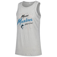 Miami Marlins Soft as a Grape Women's Gauze High Neck Tank Top - Gray - MLB Sale
