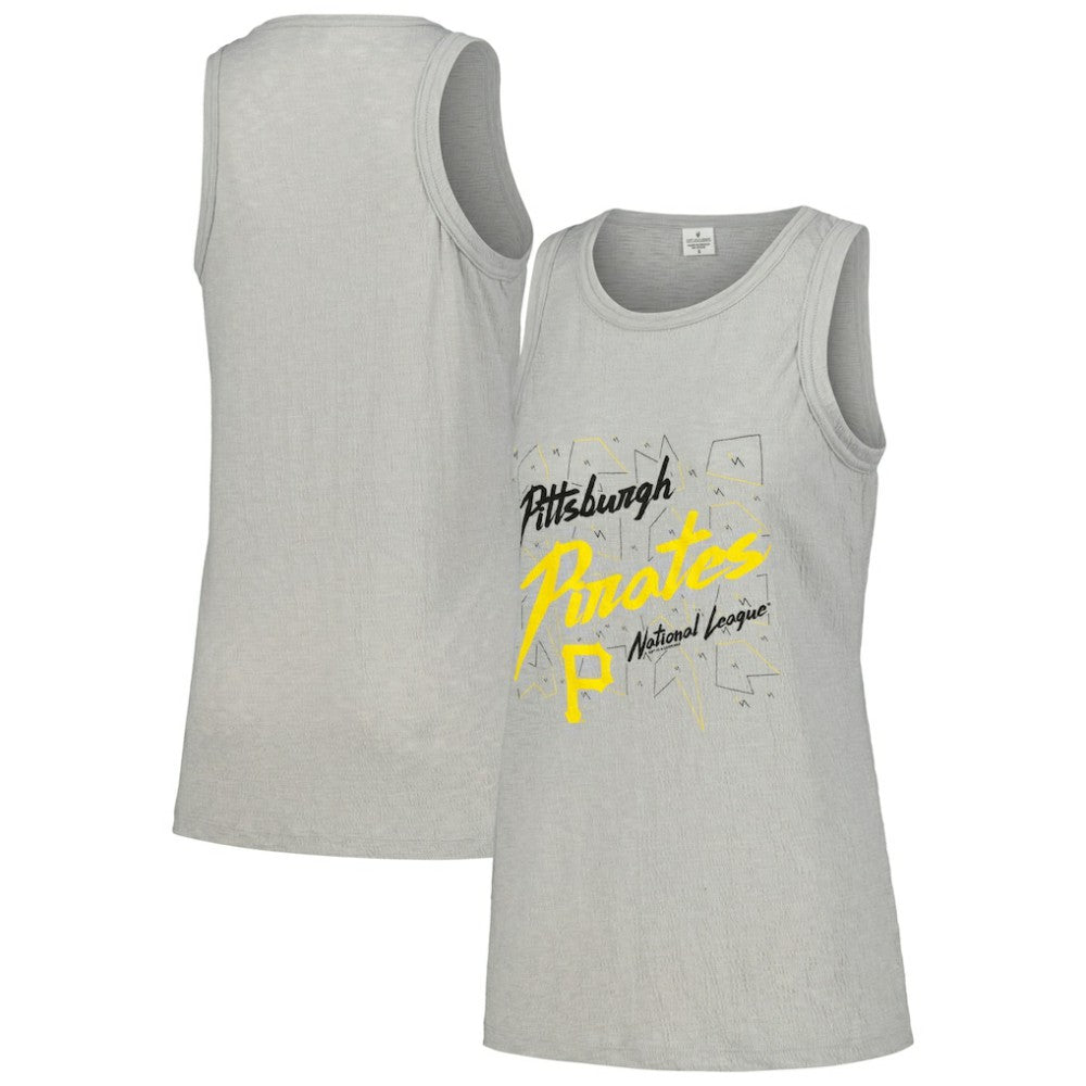 Pittsburgh Pirates Soft as a Grape Women's Gauze High Neck Tank Top - Gray - MLB Sale
