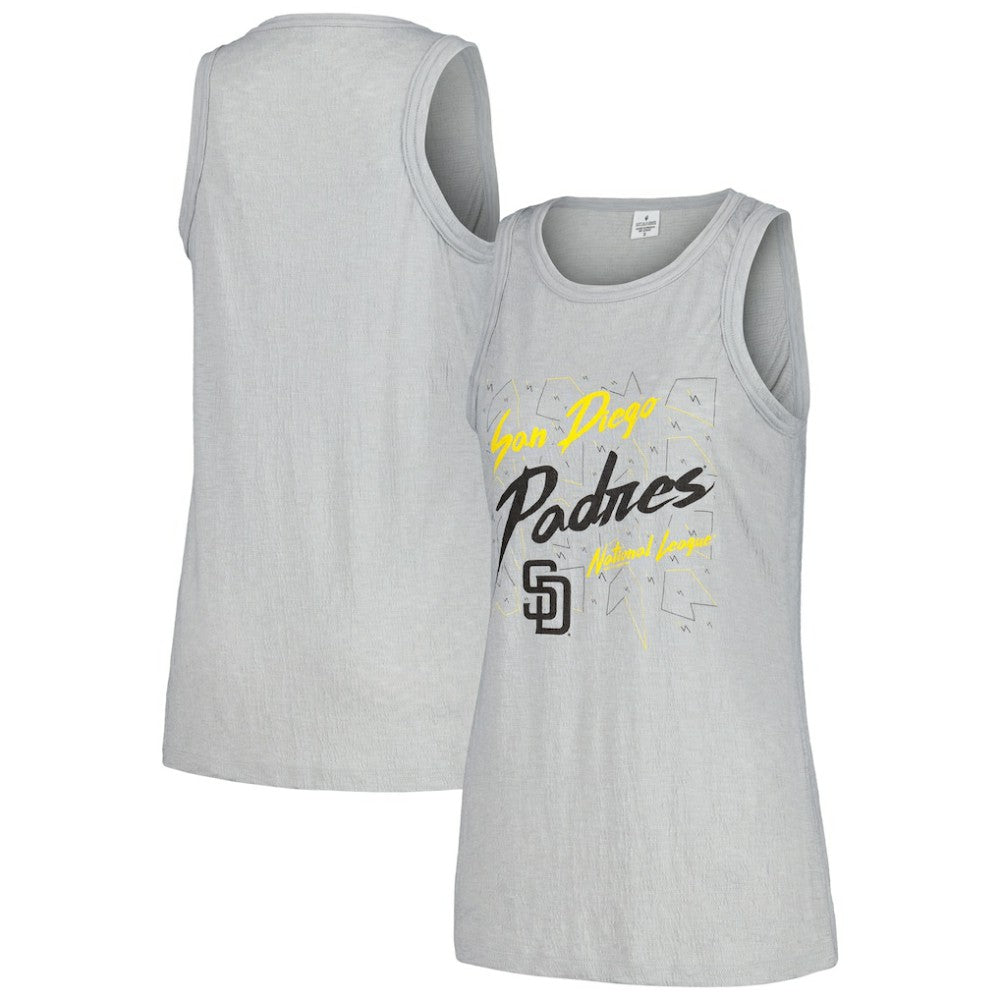 San Diego Padres Soft as a Grape Women's Gauze High Neck Tank Top - Gray - MLB Online